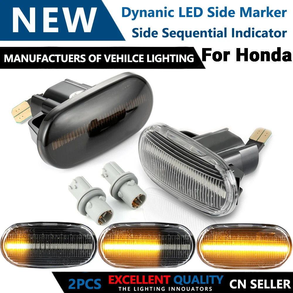 

2Pcs Led Dynamic Side Marker Turn Signal Light for Honda Civic S2000 AP1 AP2 S2K Acura Del Sol Integra Prelude CRX Fit