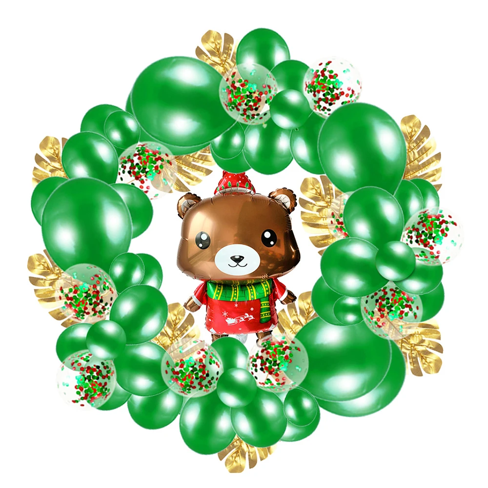 DIY christmas decoration For Home Balloons with Xmas wreath balloons chain set turtle leaves sequins Christmas balloons Set