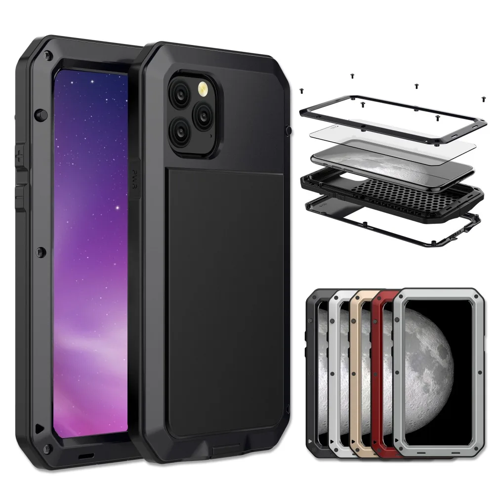Heavy Duty Protection Doom armor Metal Aluminum phone Case For iPhone SE 2 11 Pro Max XR XS XS Max 6S 8 7 Plus Shockproof Cover (7)