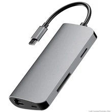 Док-станция с usb-gортом все-в-одном USB-C к HDMI кардридер RJ45 PD адаптер для MacBook samsung Galaxy S9/S8/S8+ концентратор type C
