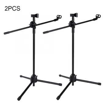 

Microphone Boom Stand Dual Mic Clip Folding Arm Tripod Height Adjust Holder microfone sem fio