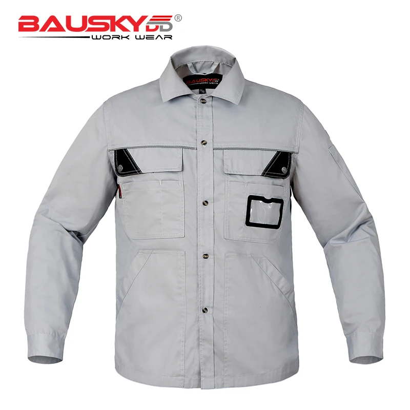 Bauskydd B229 Осенняя мужская рабочая одежда, рубашка с несколькими карманами, рабочая одежда с длинными рукавами, униформа для мужчин, механические строительные комбинезоны