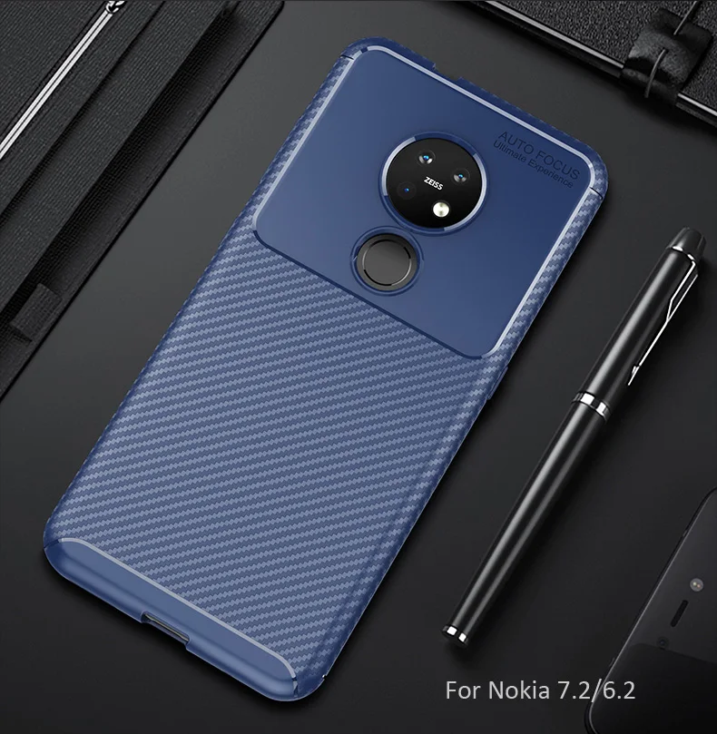 Чехол из углеродного волокна для Nokia 7,2 6,2 TPU силиконовый защитный чехол