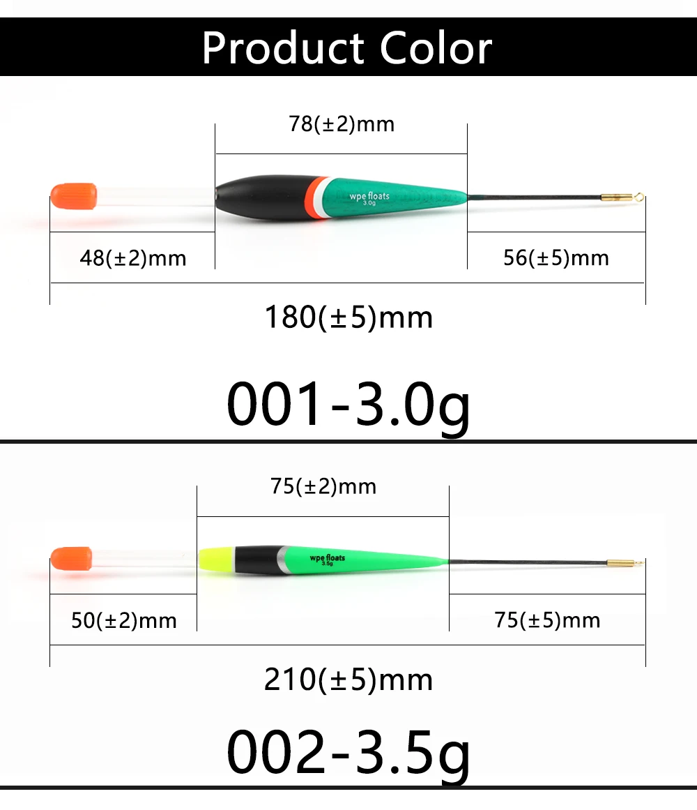 W.P.E 3 шт./упак. Fishng поплавок 3g/3,5g/4g/7g поплавок Баргузинский пихты 18-21 см для рыбалки на карпа, вертикальная буй поплавок, рыболовные снасти Pesca