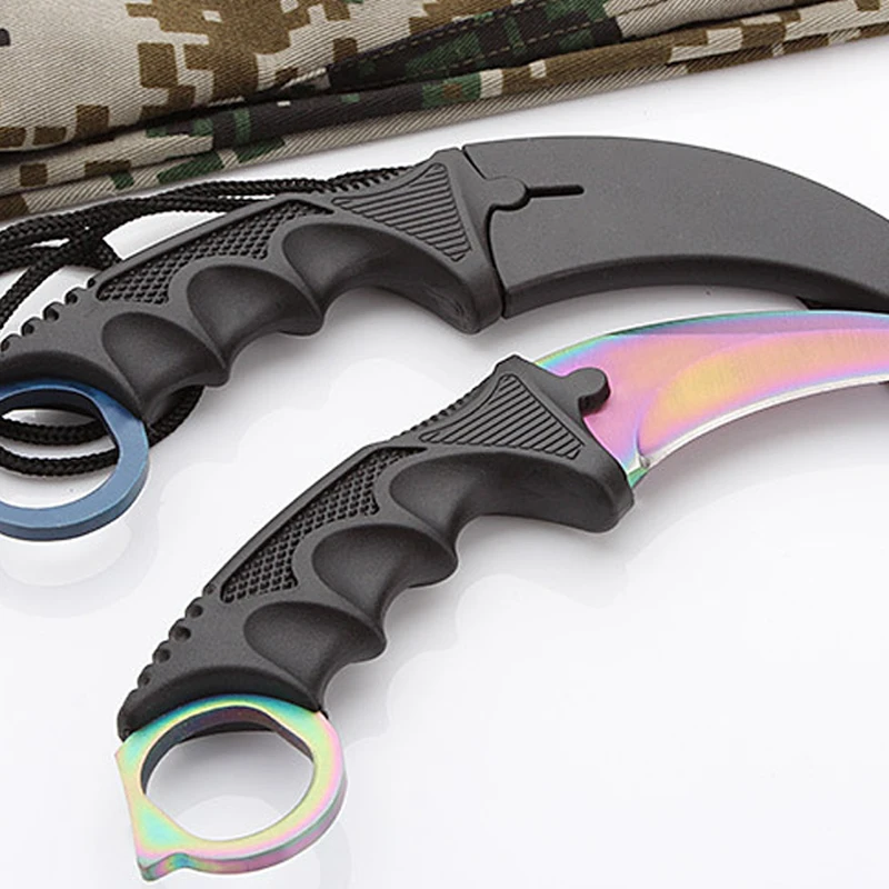 Многофункциональные инструменты, походные ножи karambit, тактический коготь, нож для шеи karambit, боевой нож для выживания, охотничий нож+ чехол из АБС-пластика