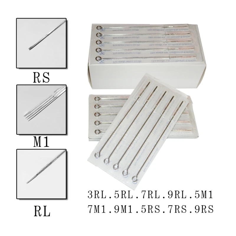 

100pcs/box 3RL 5RL 7RL 9RL 5M1 7M1 9M1 5RS 7RS 9RS Mixed Sterile Tattoo Needle Set for Tattoo Machine Accessories Parts