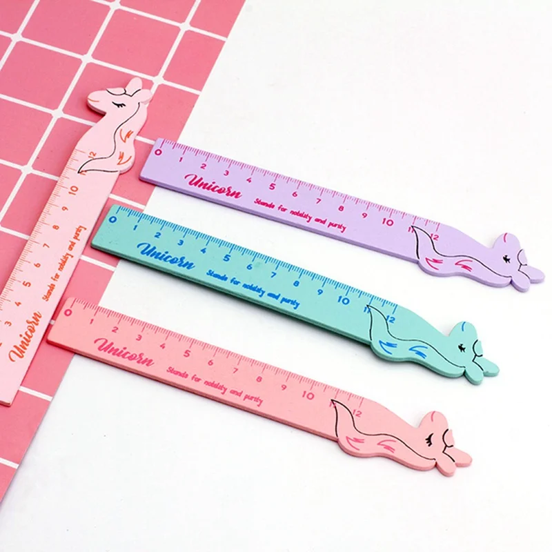 1 шт. деревянная линейка единорога Канцтовары новинка милые линейки студенческий