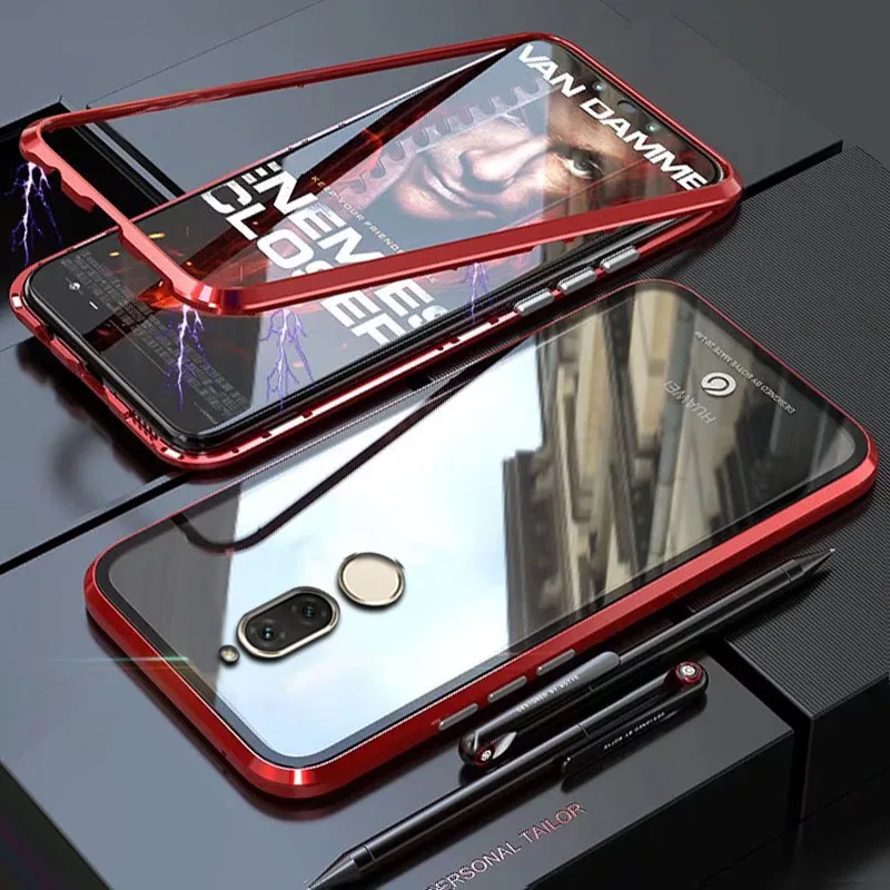 YonLinTan Coque чехол для Huawei mate 10 lite 10 lite mate 10 lite Металл магнитная рамка Адсорбция закаленное стекло чехлы