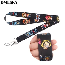 DMLSKY аниме один кусок шнурки брелок для ключей значок ID Мобильный телефон Веревка шеи ремни аксессуары Подарки M4082