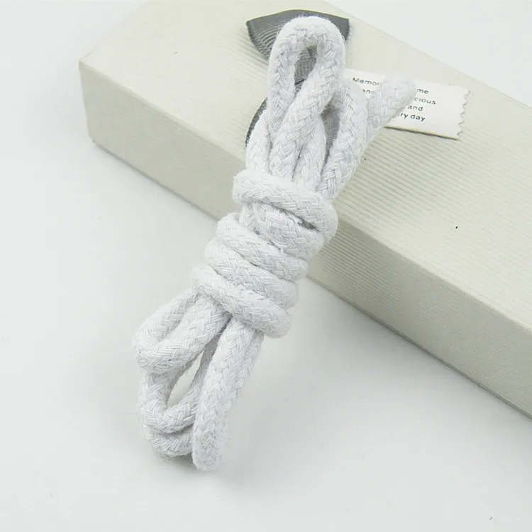 6mm Cotton Round Solid Rope Hoodie Clothing Storage Core-spun Cords For Bag Sportswear DIY Craft Handwork Home Decor Sewing 