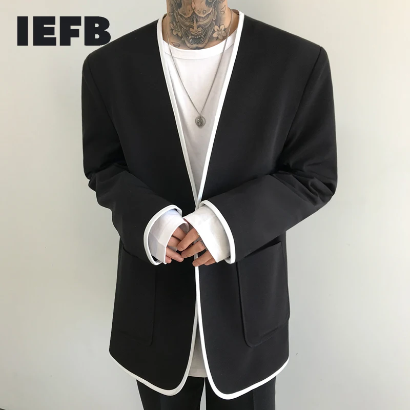 IEFB/мужская одежда 2020 Осенняя мода новый костюм мужской свободный большой размер