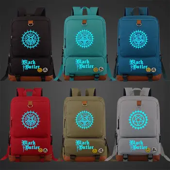 

Blue Luminous Anmie Cartoon Black Butler Boy Girl Book School Bag Women Bagpack Teenagers Schoolbags Men Student Backpack