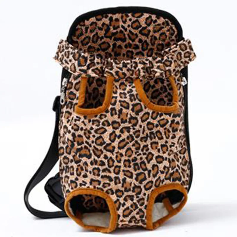 Leopard canvas Переноска для домашних животных, рюкзак, регулируемая передняя переноска для домашних животных, кошек, собак, дорожная сумка, легко подходит для путешествий, для маленьких средних собак, кошек, щенков - Цвет: Leopard canvas