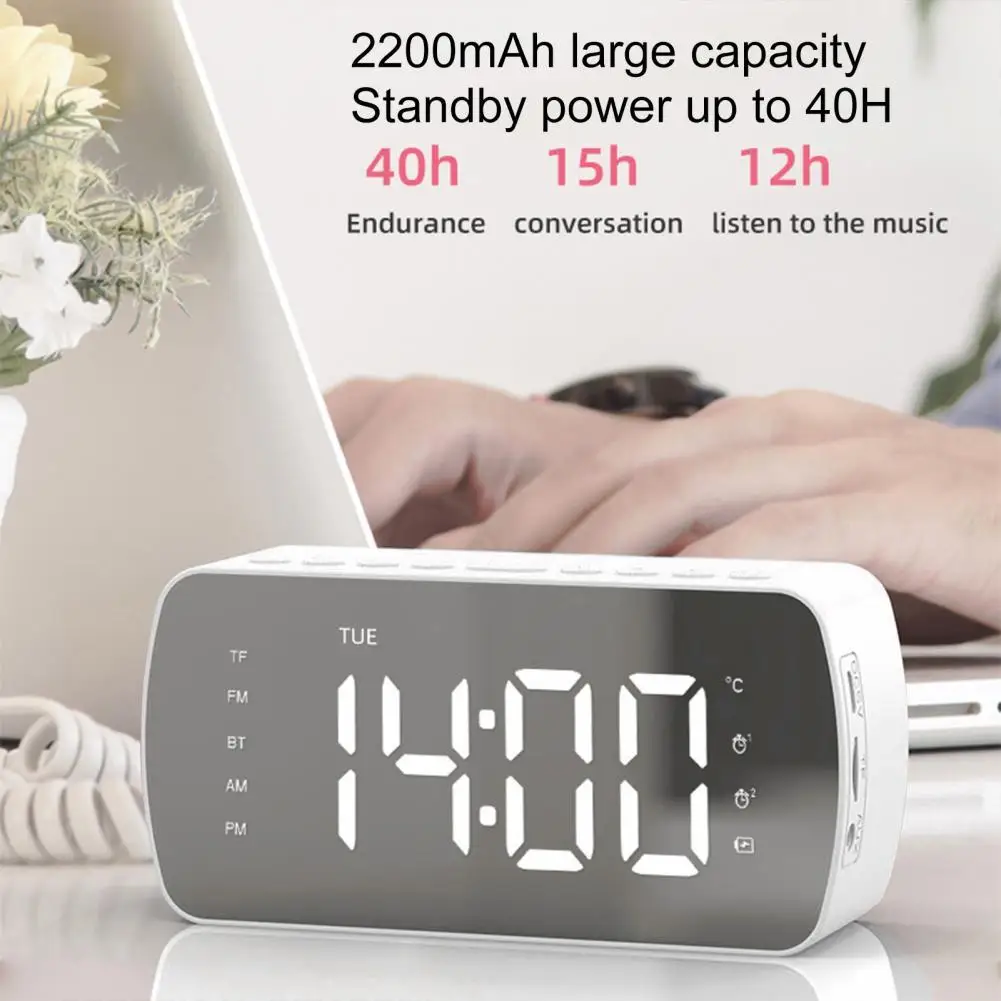 G10 Speaker Bluetooth 5.0 Multi-function Mini Wireless Sound Box Mirror Stereo for Home Office Radio Clock Convenient Carry |