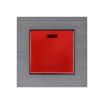 

Wall Master breaker switch 45A Power Light Switch Light Push Button Switches Aluminum Alloy with Indicator Light Luxury Panel
