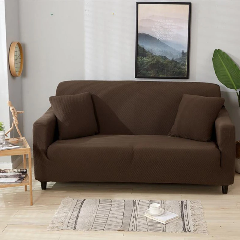 Расширенный slipcovers диван крышка все включено Нескользящая секционные эластичный чехол для дивана Чехол Диван Полотенца один/два три - Цвет: Коричневый