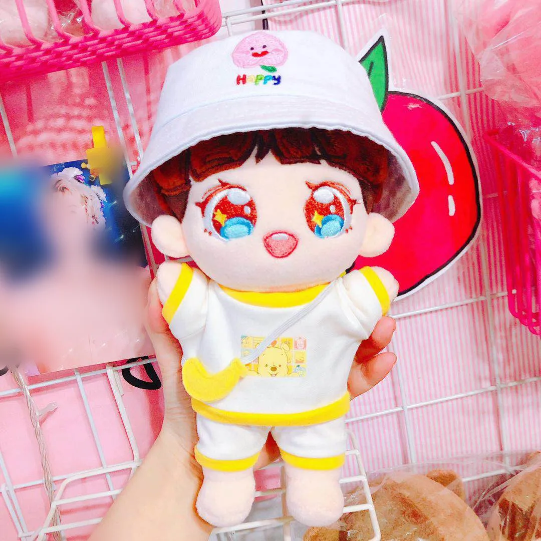 23cm Korea EXO Stuffed Doll Printing Sports Jacket Trousers Shorts Cute Plush Dolls Toy's Clothes Soft Outfit Made Fans Gift