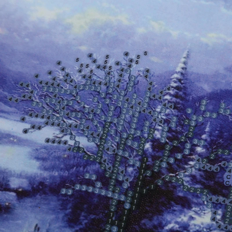 New-Christmas Snow House 5D Diamond Painting DIY Cross Stitch Kit 16 x 12 Inch