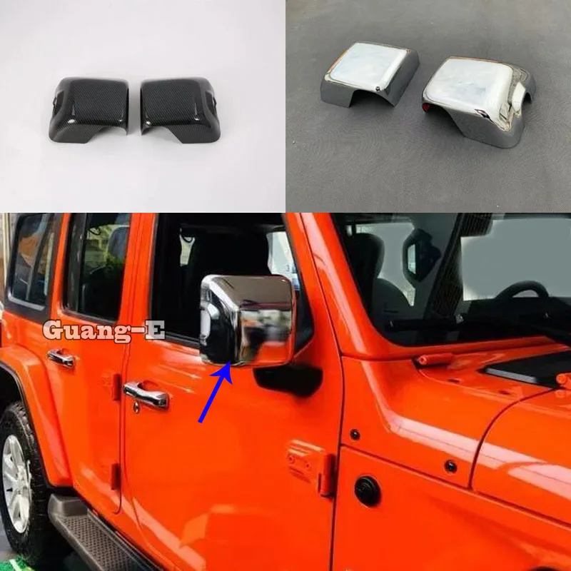 Автомобильная Наклейка ABS/углеродного волокна заднего вида боковое зеркало заднего вида накладка рамка для Jeep Wrangler JL