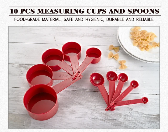 Measuring Cups Spoons Baking  Plastic Measuring Spoons Scale - 5pcs/set  7color - Aliexpress