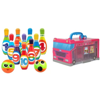 

1 Set Kids Foam Bowling Set, Toddlers Toys Printed with Number & 1 Set Children Play House Storage Box