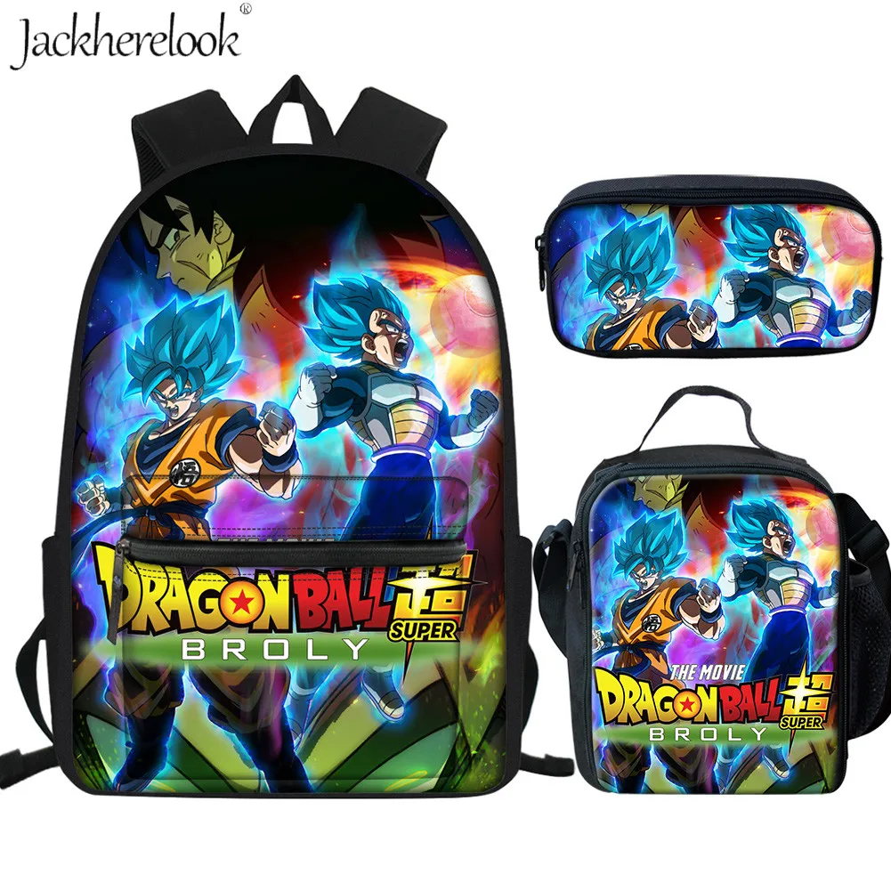 3 шт./компл. аниме принт Dragon Ball Z школьная сумка модный рюкзак для детей/детская одежда для мальчиков, книжные сумки Сумка для карандашей Saiyan сумка - Цвет: HK3156Z58-GK