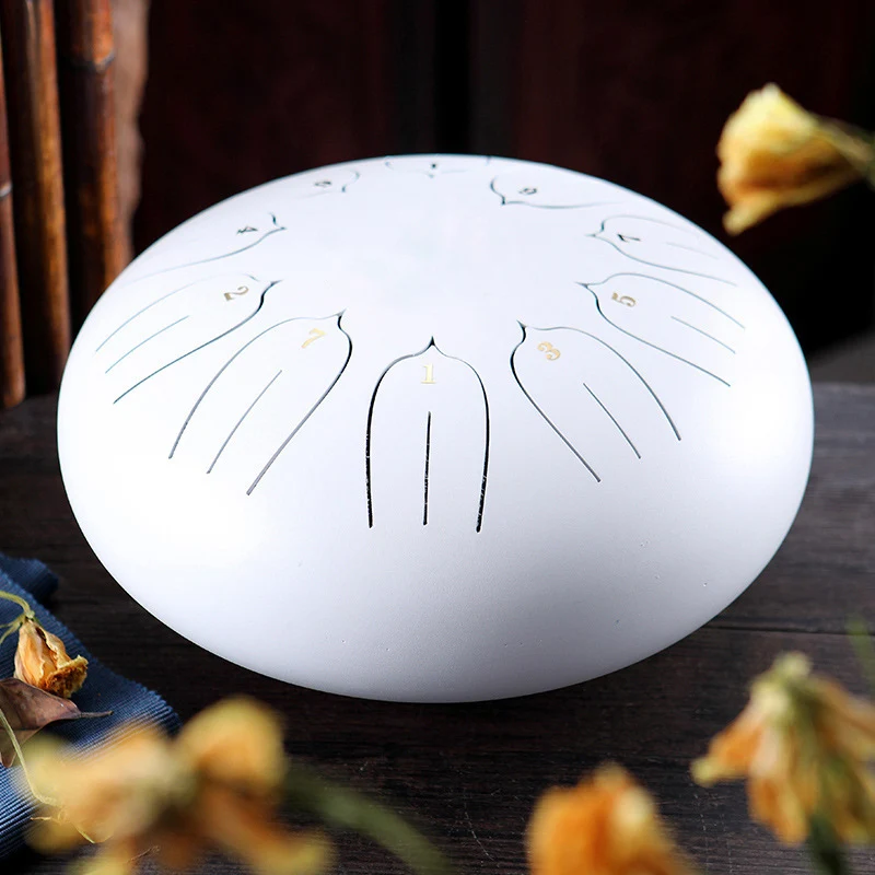 Белый 6in 8 тон Сталь язык барабан C Ключ ударный инструмент Handpan барабана с молотки ASD88 - Цвет: Белый