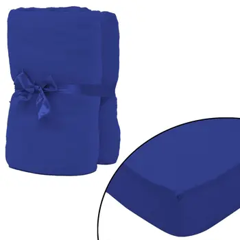 

Vidaxl 2x fitted sheet cotton jersey 160 GSM 140x200-160x200cm Blue