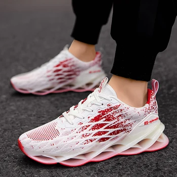 

2020Spring New Fly Knit Mens Running Shoes Man Blade Sneakers Breathable Lightweight Male Outdoor Trainers Fitness Jogging Shoes