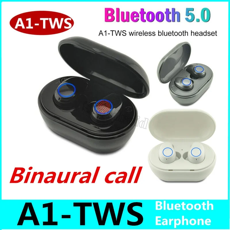 A1 TWS беспроводные Bluetooth наушники стерео hands-free Спортивные Bluetooth 5,0 наушники с зарядным устройством для телефона Xiaomi huawei