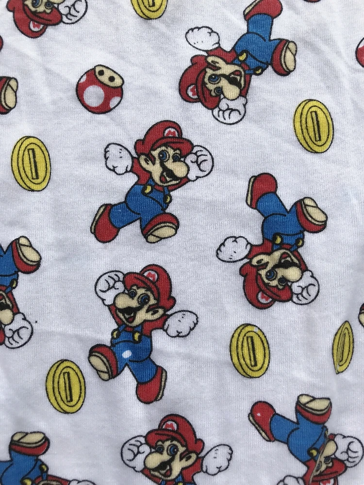 100*180cmSuper Mario, хлопковая трикотажная ткань для шитья, Лоскутная Одежда для маленьких девочек, куртка, рубашка