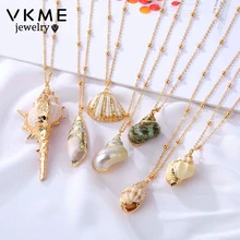 VKME 2019 Boho schelp ketting strand shell hanger dames ketting Colliers Femme Shell Porceleinslak zomer bohemian sieraden(China)