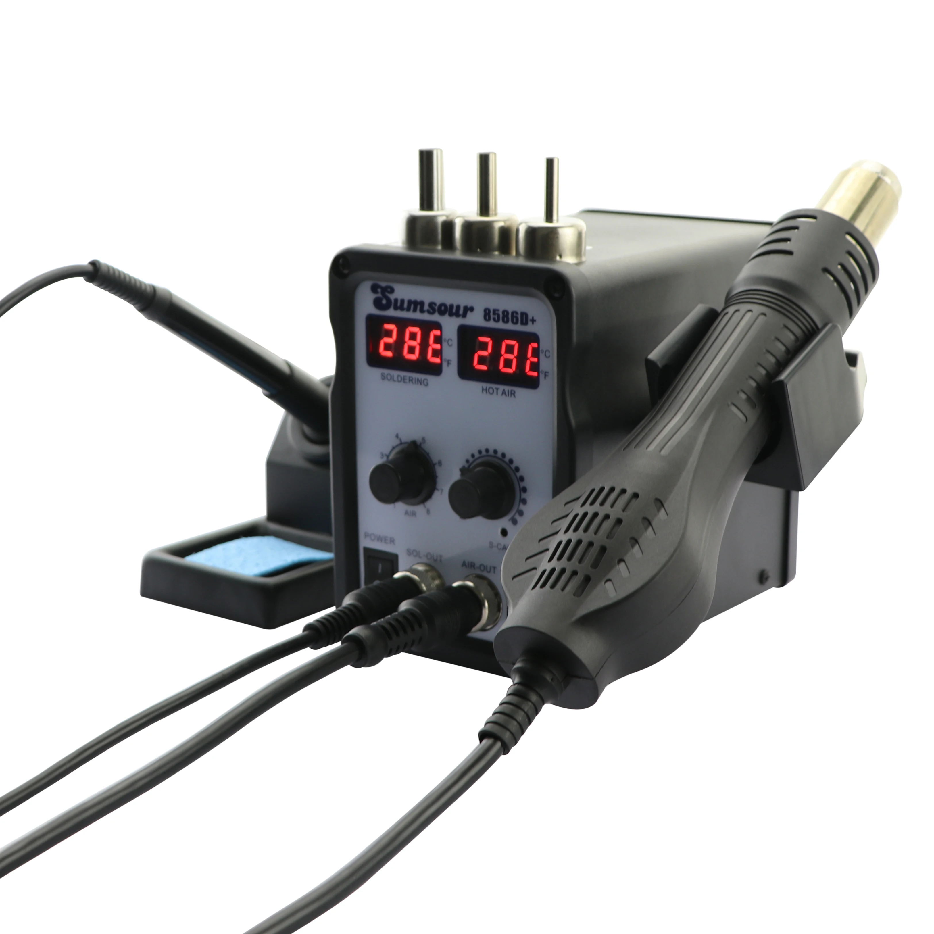 Soldering Iron 8586d+ 2 In 1 Dualuse Dual Digital Display Hot Air Gun