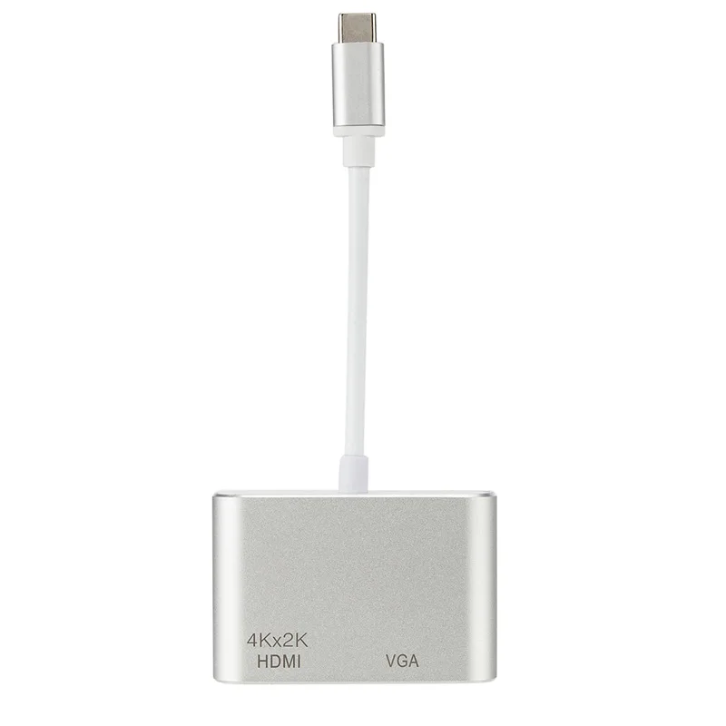 Type C To Hdmi Vga Video Cable Type-C Adapter Dock Hub Usb-C To Hdmi 4K Vga Hd Converter For Phone Macbook Chromebook Laptop Mon