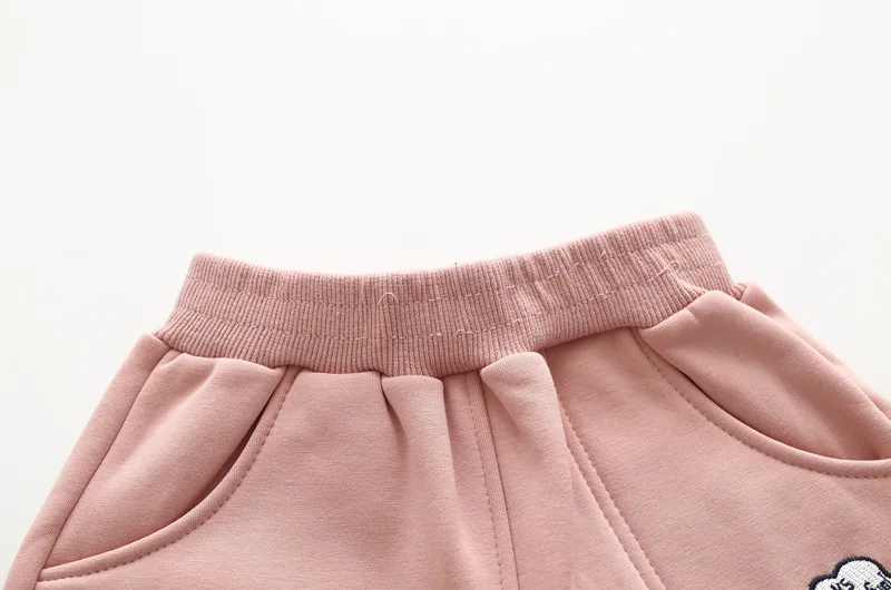 Pocket Cactus Embroidered Children's Pants Winter Velvet Warm Leisure Pants Children's Clothing Wholesale