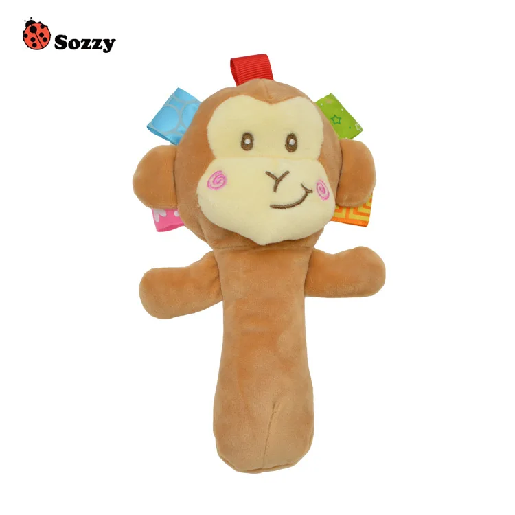 SZ10 Monkey Детские животные погремушка ручной стержень BB стержень многофункциональный подарок для новорожденных мультфильм дизайн SZ10 - Цвет: SZ10 Monkey