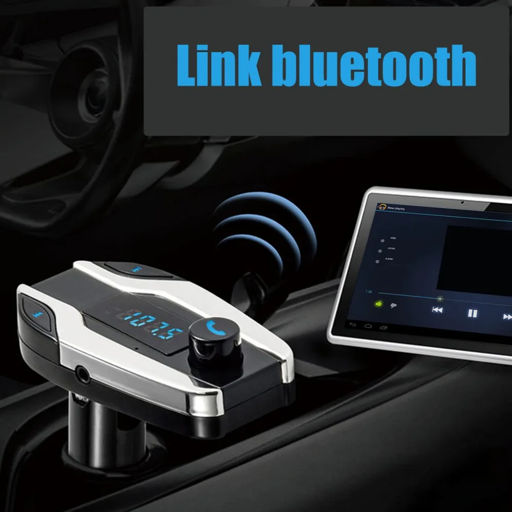 Новейший универсальный Bluetooth X7 автомобильный комплект громкой связи fm-передатчик радио MP3-плеер USB зарядное устройство серебро для телефонов автостайлинг