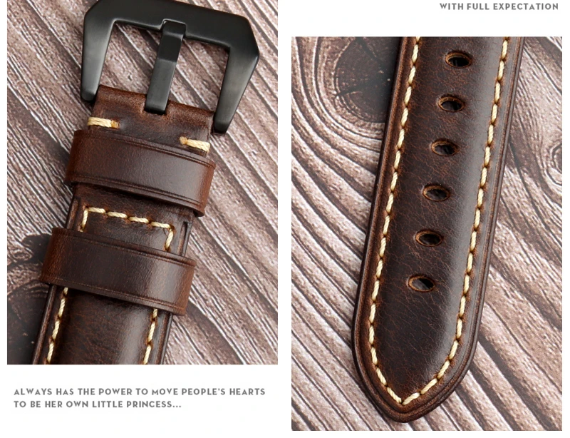Maikes pulseira de relógio, de couro genuíno,