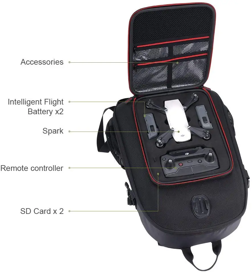 for DJI Spark Smatree только EVA Cut-форма для DJI Mavic pro/Air 2/pro/Mavic 2 Zoom с умный контроллер/Gopro HERO 8/7/6/5/4/3/2/1 Камера для DJI Spark - Цвет: for DJI Spark