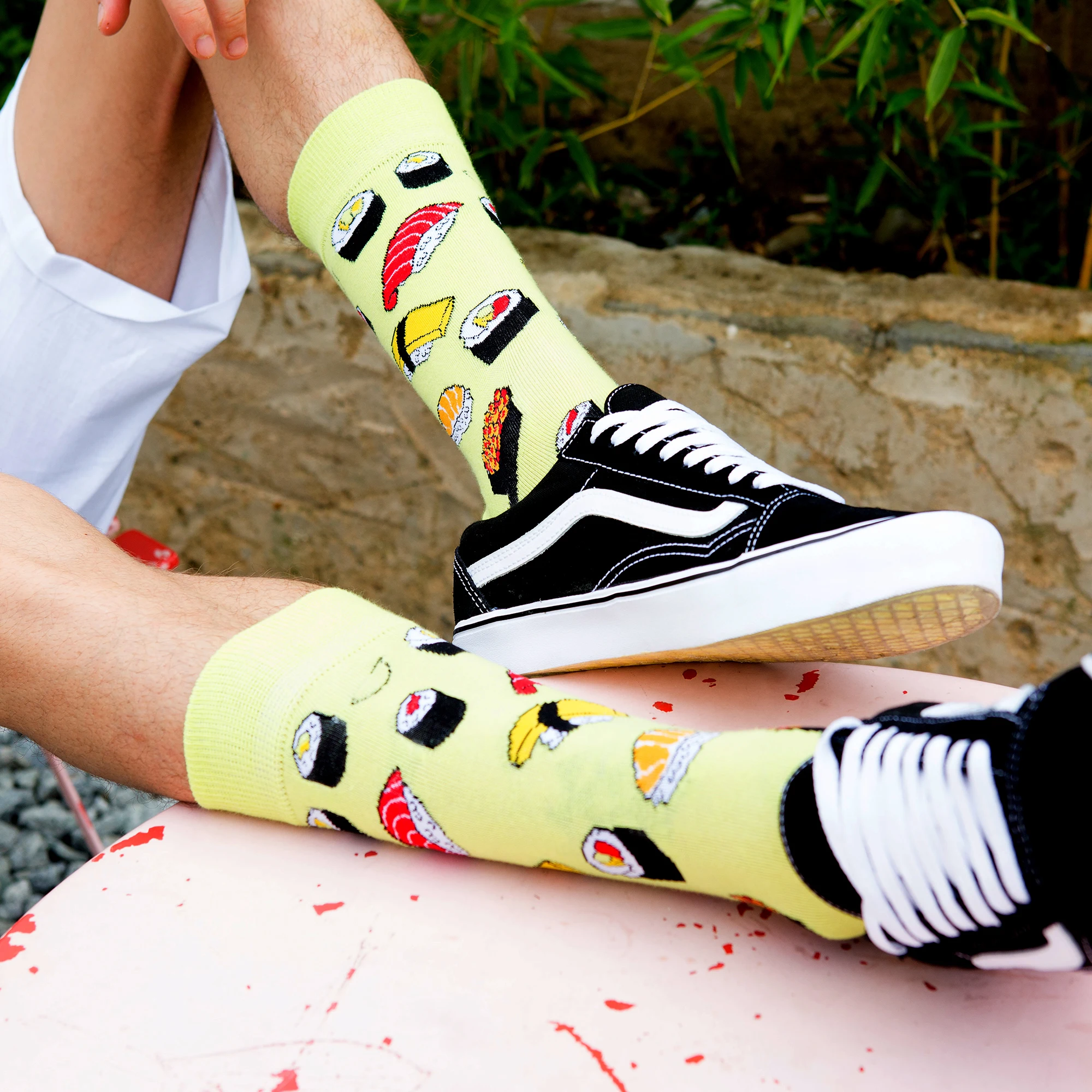 SANZETTI 4 Pairs/Lot Men's Casual Combed Cotton Happy Crew Socks Pizza Funny Fashion Animal Wedding Gifts Geometric Dress Socks