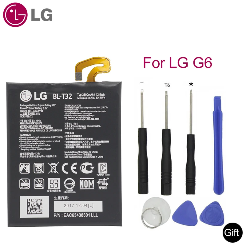 LG Оригинальная Замена телефон Батарея BL-T32 для LG G6 G600L G600S G600K G600V H871 H872 H873 LS993 US997 VS988 3230 мА-ч