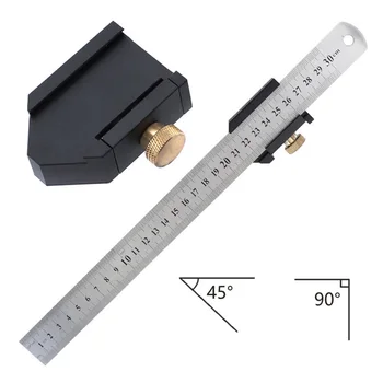 

Steel Ruler Locator Positioning Block Woodworking Scriber Carpentry Tools Kit