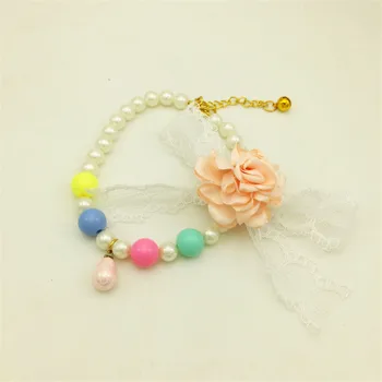 

Imitation Pearl Rhinestone Pendants Dog Necklace Pet Collar Accessories Jewelry Neck Chain for Small Large Dog Cats