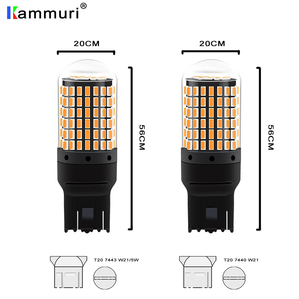 2 шт. 3014-144smd CanBus без ошибок 1156 BA15S P21W BAU15S PY21W T20 7440 W21W 7443 W21W/W5 Светодиодная лампа для указатель поворота без вспышки