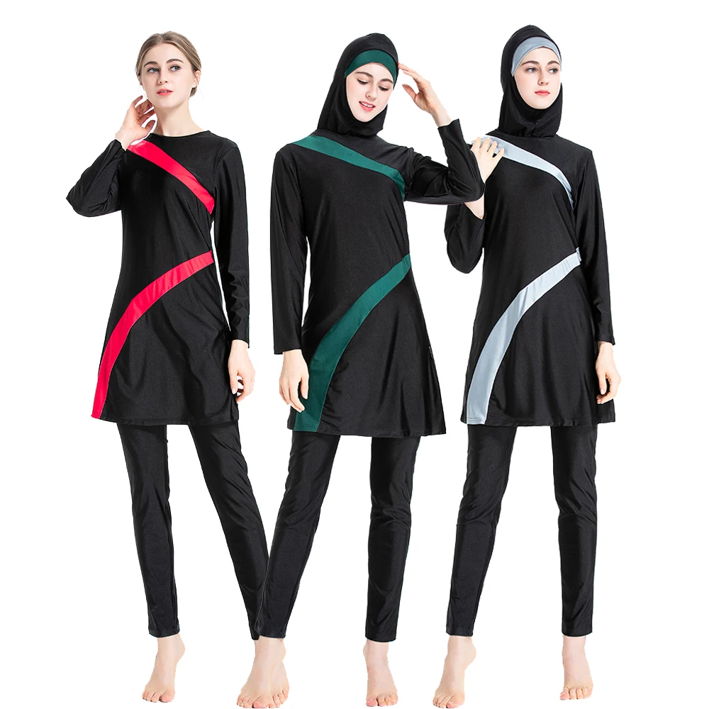 

Women Full Length Cover Long Muslim Islamic Burkini Modest Swimwear Slim Fit Conservative Bathing Suit Sportswear S-6XL Big Size