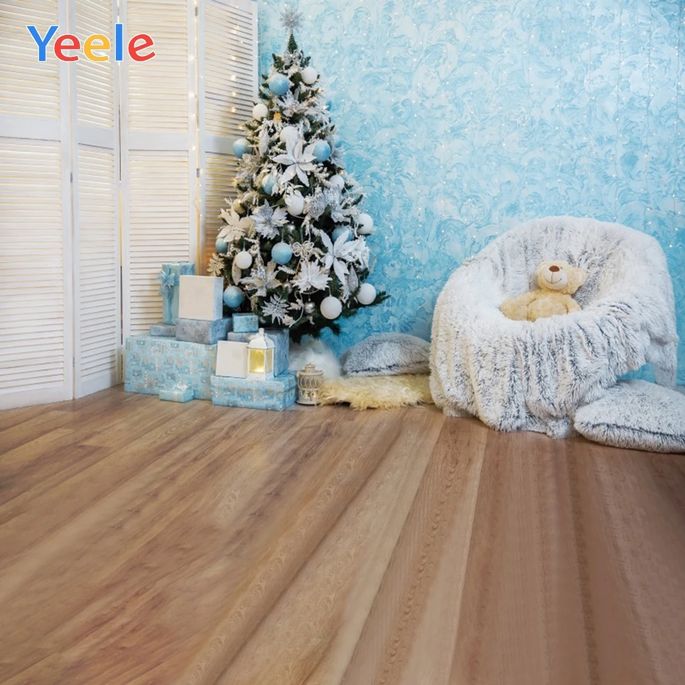 

Christmas Tree Light Wood Floor Baby Portrait Backdrop Vinyl Photography Backdrops Photographic Background Photophone Photocall