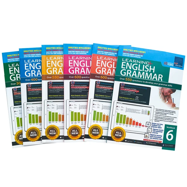 6Books/Set Children SAP Learning Grammar Workbook Singapore grammar exercise book 7-12 Years Old Primary School English Textbook 2