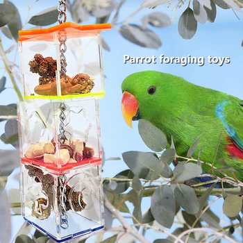 

Simple Holder Bird Food House Pet Birds Food Dispenser Multi-layer Bird Nibbling Toys Feeder Foraging Device