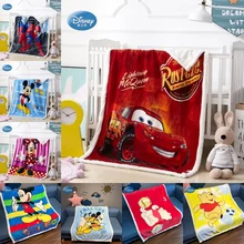 Зимние одеяла с изображением героев мультфильма «Дисней», «Человек-паук», «Mc», «Королева», «Тачки», «шерпа», на кровать/кроватку/диван, 100x140 см, подарок для маленьких мальчиков и девочек