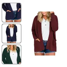 

Women Cardigan Chic Skin-Touch Shawl Neckline Women Solid Color Knitted Coat Outerwear Sweater Coat Women Cardigan